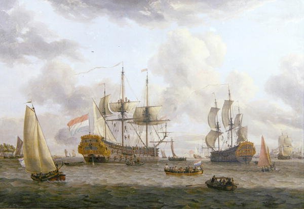 Dutch Shipping Scene in a Wide Estuary