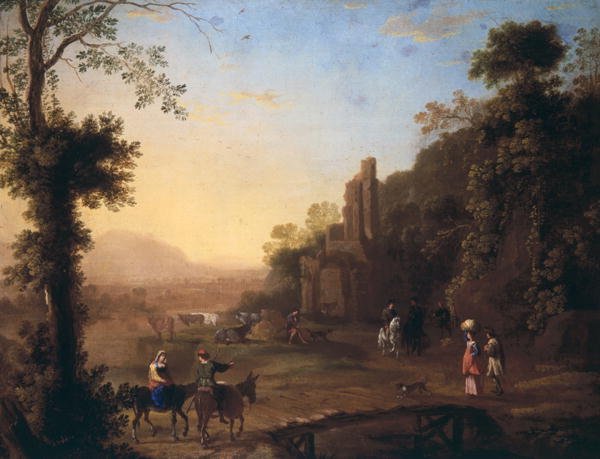 Landscape with ruins and passersby