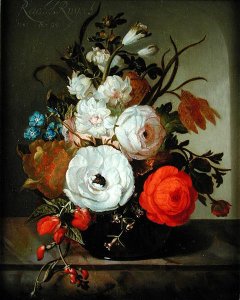 Still Life of Flowers in a Glass Vase, 1742