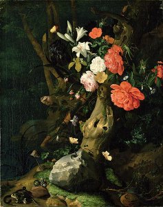 Still Life of Flowers on Woodland Ground, c.1690