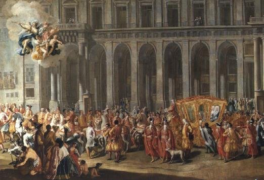 The Departure of Alois Thomas von Harrach, Viceroy of Naples 1669-1742 from the Palazzo Reale di Capodimonte