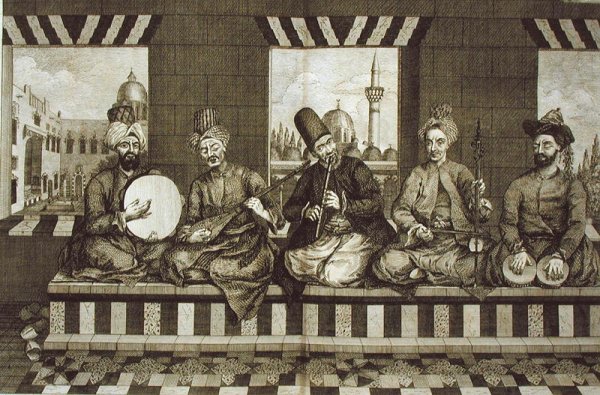 Syrian Musicians, plate 4 from Natural History of Aleppo, pub. by Patrick Russell, 1794