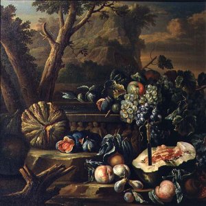 Still Life of Fruit in a Landscape