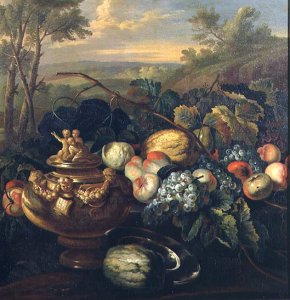 Urn and Fruit in a Landscape