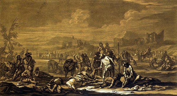 After the Battle, 1695, engraved by Christian Rugendas 1708-81 c.1740