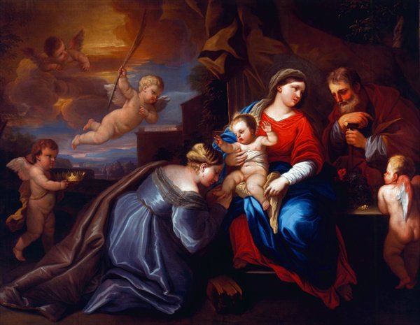 The Mystic Marriage of St. Catherine in a Giordano Composition