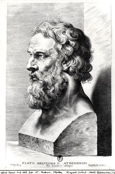 Bust of Plato c.427-c.348 BC engraved by Lucas Emil Vorsterman 1595-1675