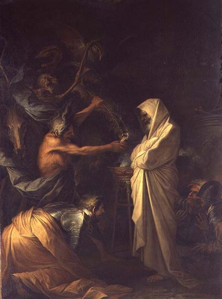 The Spirit of Samuel appearing to Saul at the house of the Witch of Endor, 1668