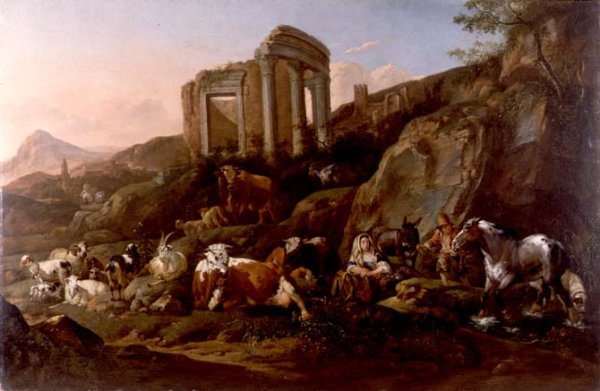 Classical Landscape with Animals