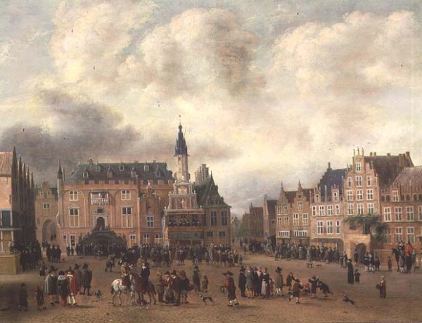 Announcement of the Peace of Breda in the Grote Markt, Haarlem, c.1667