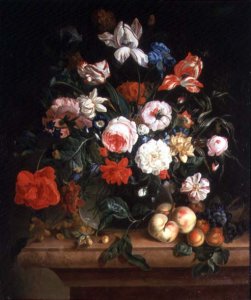 Still Life, flowers and fruit