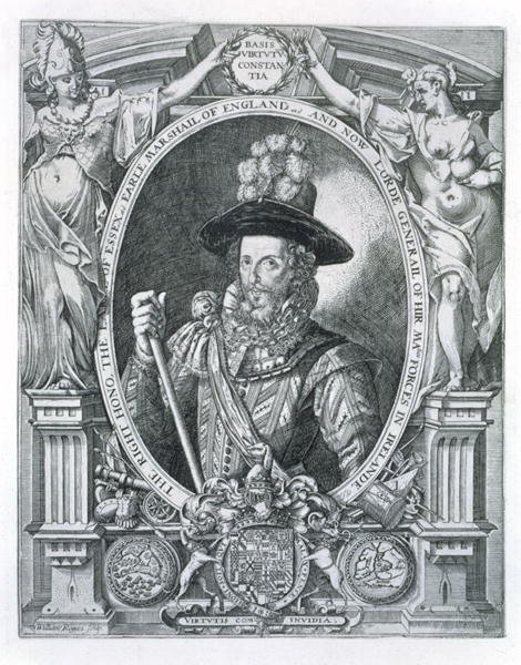 Portrait of Robert Devereux 1566-1601 2nd Earl of Essex, commemorating his Lord Lieutenancy of Ireland, 1599