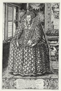 Portrait of Elizabeth I 1533-1603 engraved by the artist