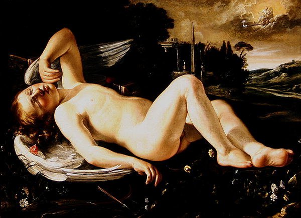 Cupid Asleep Approached by Venus in her Chariot