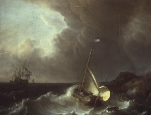 Galleon in Stormy Seas