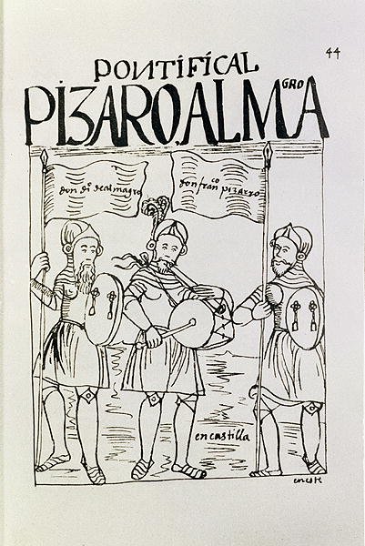 Francisco Pizarro c.1478-1541 and Diego de Almagro 1475-1538 Reconciled at Castille