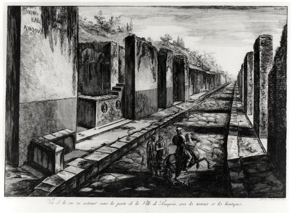 View of the Street of the Gateway of the city of Pompeii, from 'Antiquites de Pompeia' by G.B. Piranesi, engraved by Francesco Piranesi 1758-1810 1804