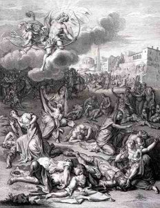 Apollo and Diana Kill Niobes Children with their Arrows She is Turned to Stone, 1730