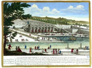 The Grotto and the Neptune Fountain, Vaux-le-Vicomte, from Vues des belles maisons de France, published 1680