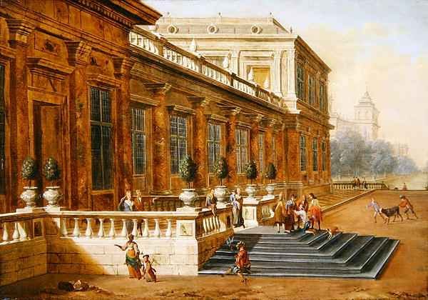 The Return of the Prodigal Son on the Steps of a Classical Palace