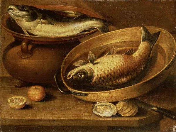 Still Life of Fish and Lemons