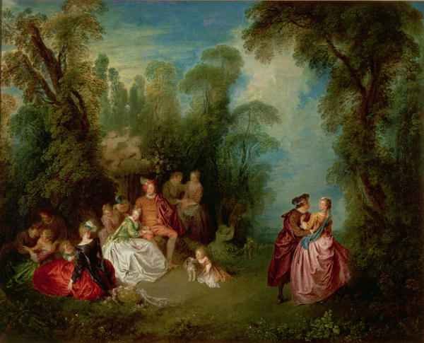 Conversation Galante by a Fountain, 1720s