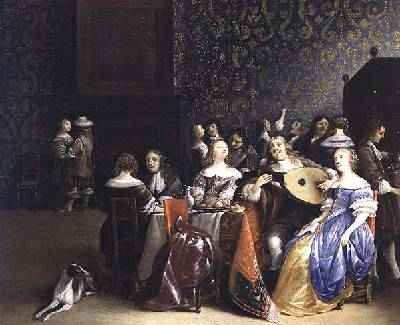 Elegant company merrymaking in an interior