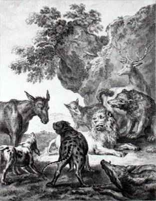 The Animals Fallen Sick With the Plague, illustration for the Fables of La Fontaine, 1755