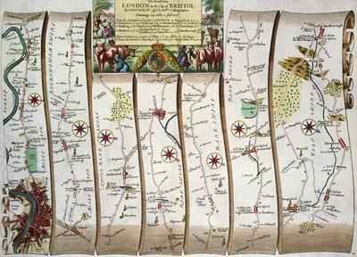 Road from London to Bristol from John Ogilbys Britannia 1675