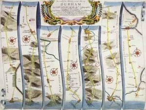 Road from Whitby to Durham from John Ogilbys Britannia 1675