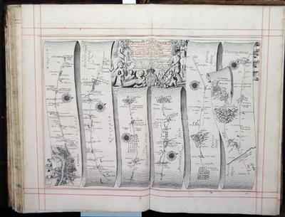 The Road from London to Aberistwith on the Sea Coast from Britannia Volume the First 1675