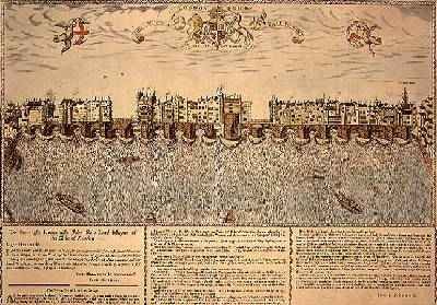 The View of London Bridge from East to West reprint of a 1624