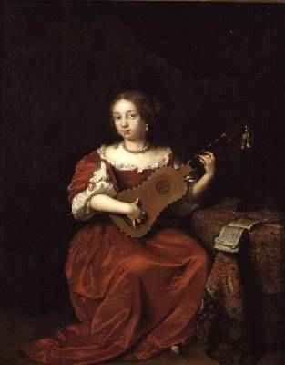 A Lady Playing the Guitar 1669