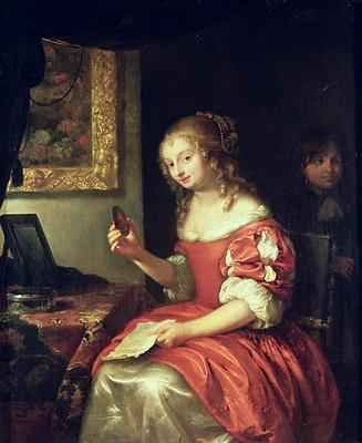 Young Woman with Letter and Locket 1667