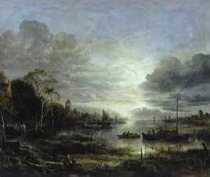 A River Landscape by Moonlight 2