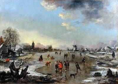 Winter Landscape at Sunset 1650-55