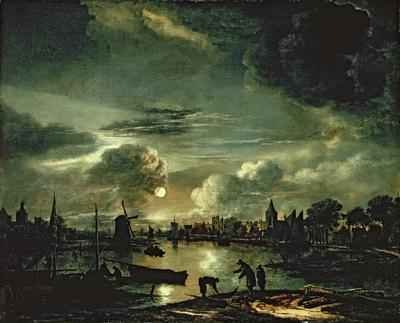 Canal Scene by Moonlight 1645-50