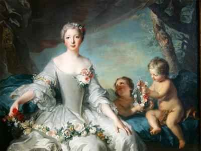 Portrait presumed to be Louise Diane dOrleans 1716-36 as Flora 1731