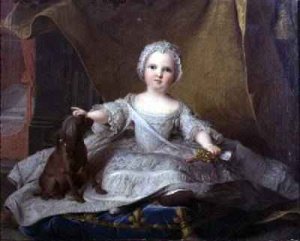 Portrait of MarieZephyrine 1750-55 of France with her Dog 1751