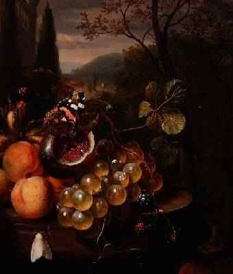 Still Life with Fruit and Butterflies