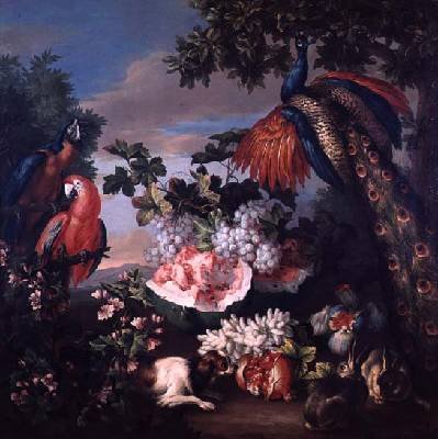 Fruit and Exotic Birds in a Landscape