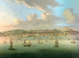 The British Fleet Sailing into Lisbon Harbour 1735