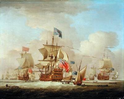 British Men-of-War and a Sloop 1720-30