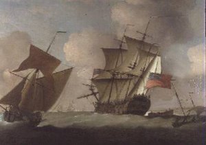 A Third-rate joining her Squadron off Elizabeth Castle Jersey