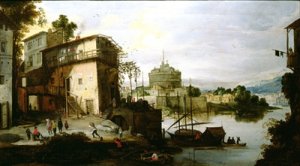 View of a Port with Motifs from Rome