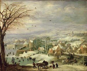 Village Landscape in Winter 1615-20