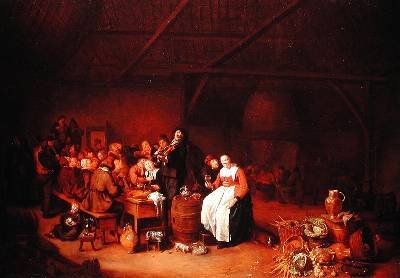 Peasants feasting in a Country Inn