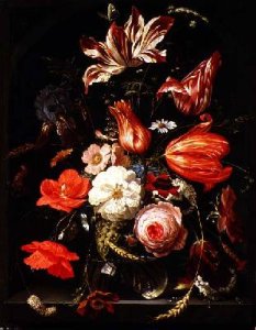 A Still Life of Flowers in a Glass Bowl