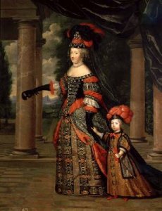 Maria Theresa 1638-83 wife of Louis XIV with her son the Dauphin Louis of France 1661-1711 after 1661