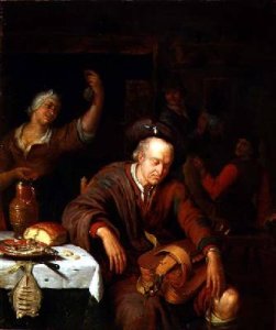 The Hurdy Gurdy Player Asleep in a Tavern